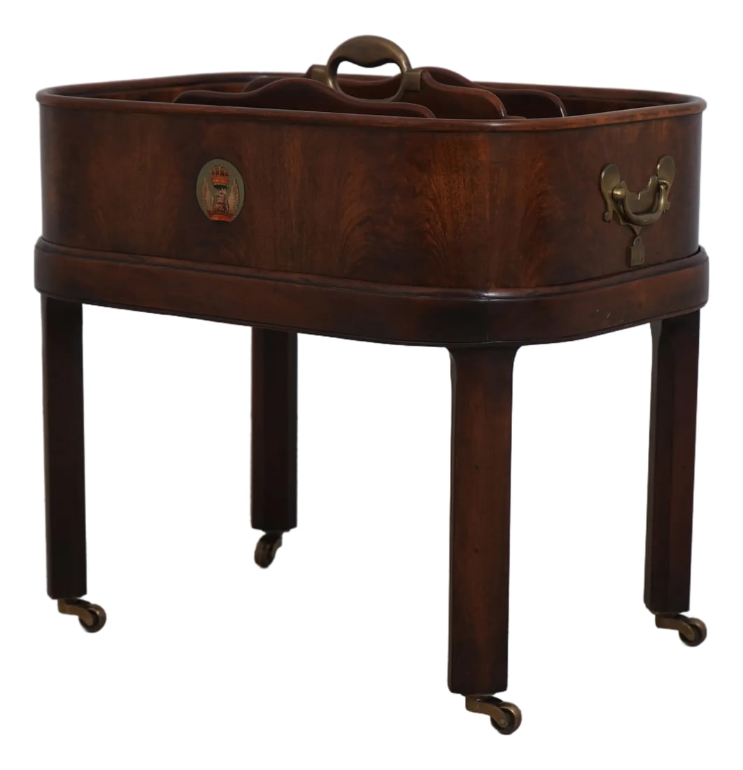Theodore Alexander Mahogany Althorp Canterbury Magazine Rack: Age: Approx: 40 Years Old Details: Model AL 11037 Mahogany Quality Construction 18 C. Design English Style 2 Piece Construction Brass Casters & Handle Intentional Distressing Decorated w. Spencer Fami