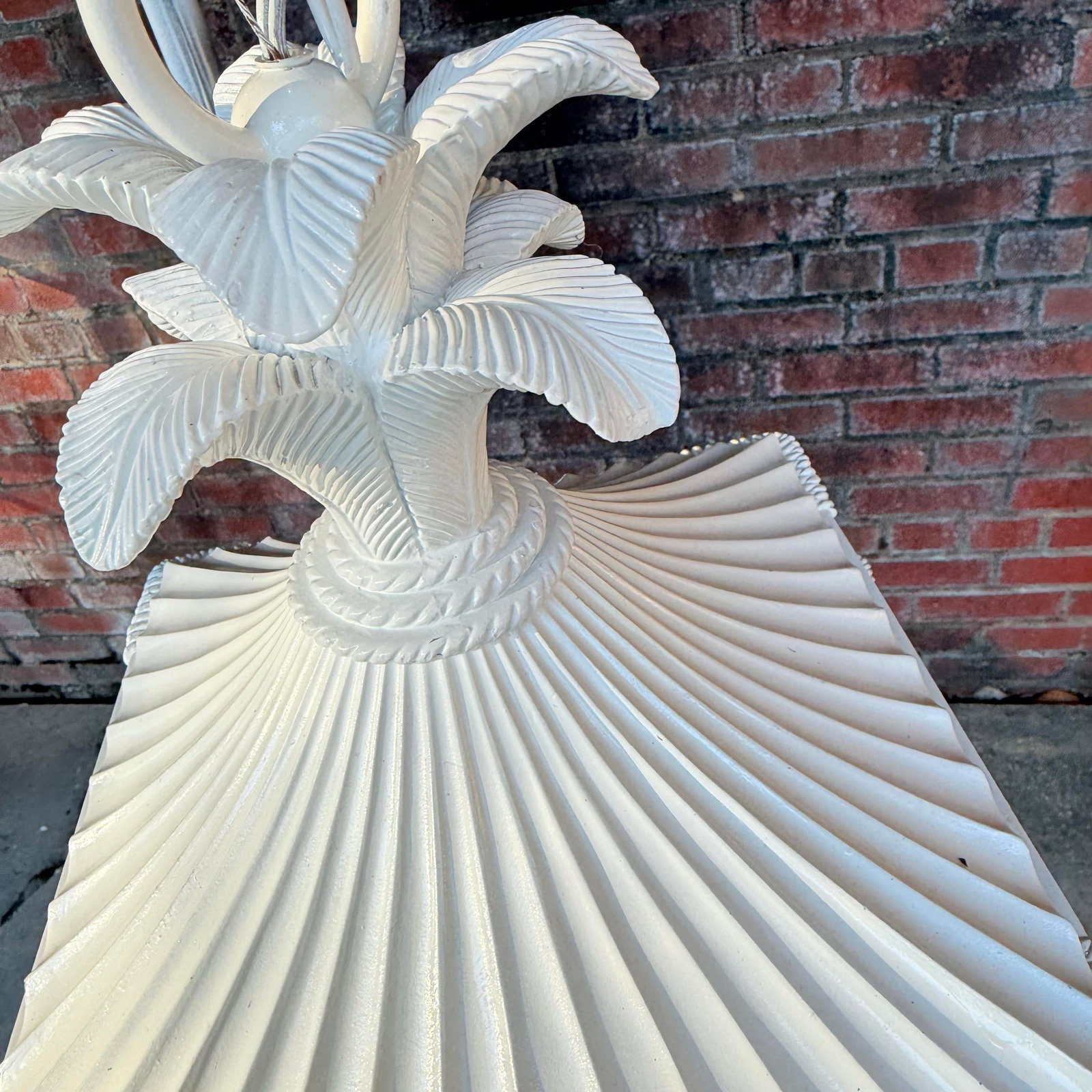 Vintage Palm Beach Regency Parcel Gilt White Pagoda Chandelier Dorothy Draper Style - Newly Painted - 11