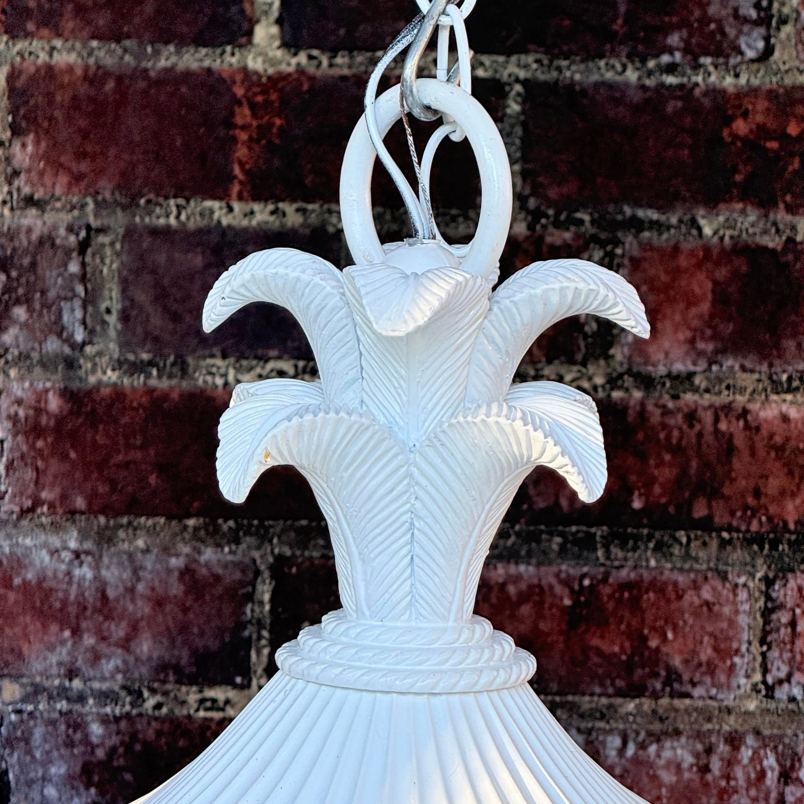 Vintage Palm Beach Regency Parcel Gilt White Pagoda Chandelier Dorothy Draper Style - Newly Painted - 4