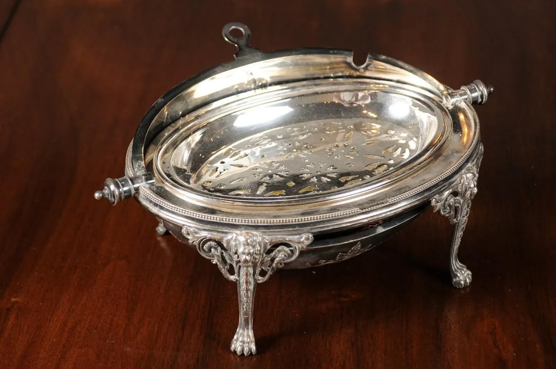 English 19th Century Silverplate Asparagus Dish Warmer with Cabriole Legs - 6