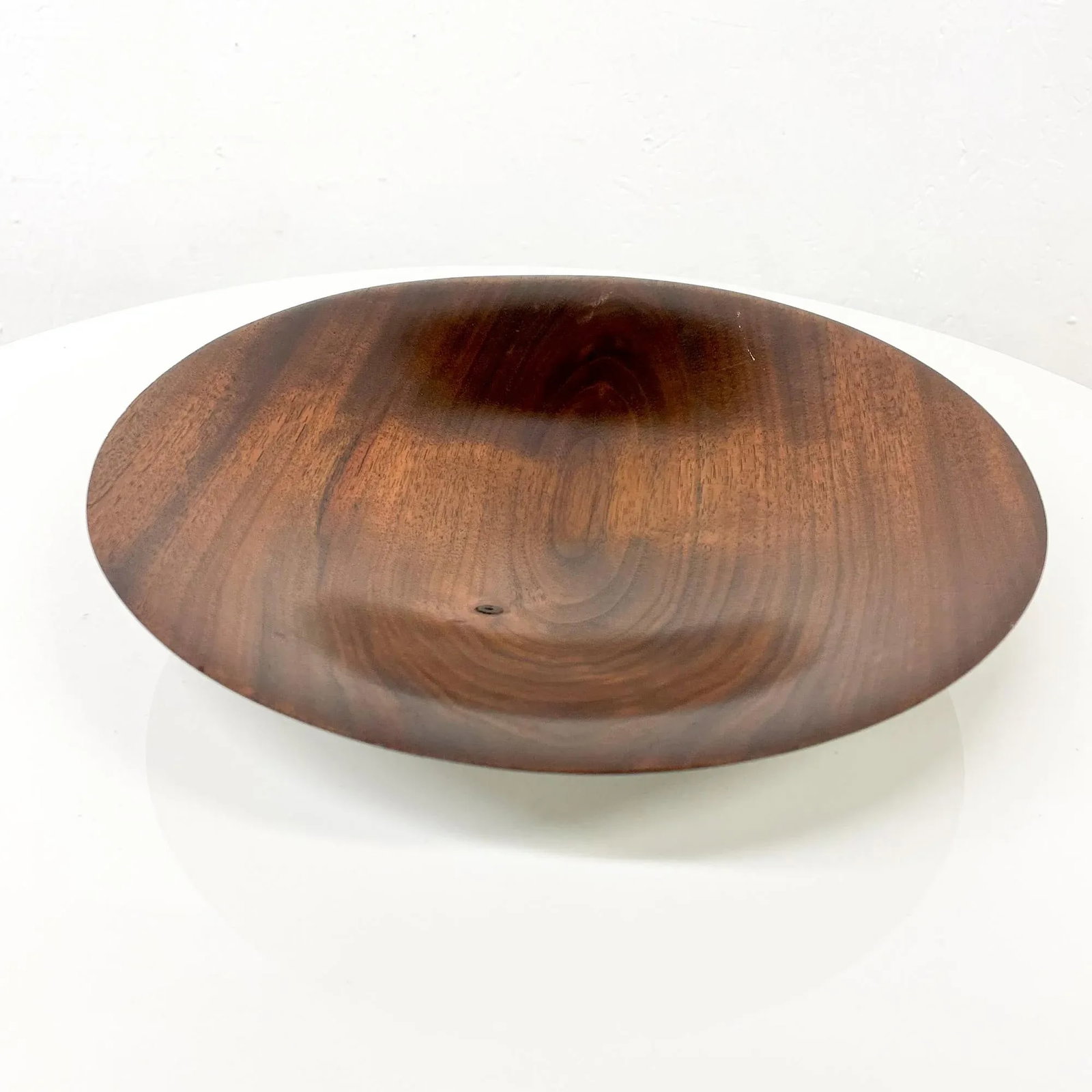 1960s Sculptural Art Plate Solid Walnut Wood Nakashima Era Signed - 2