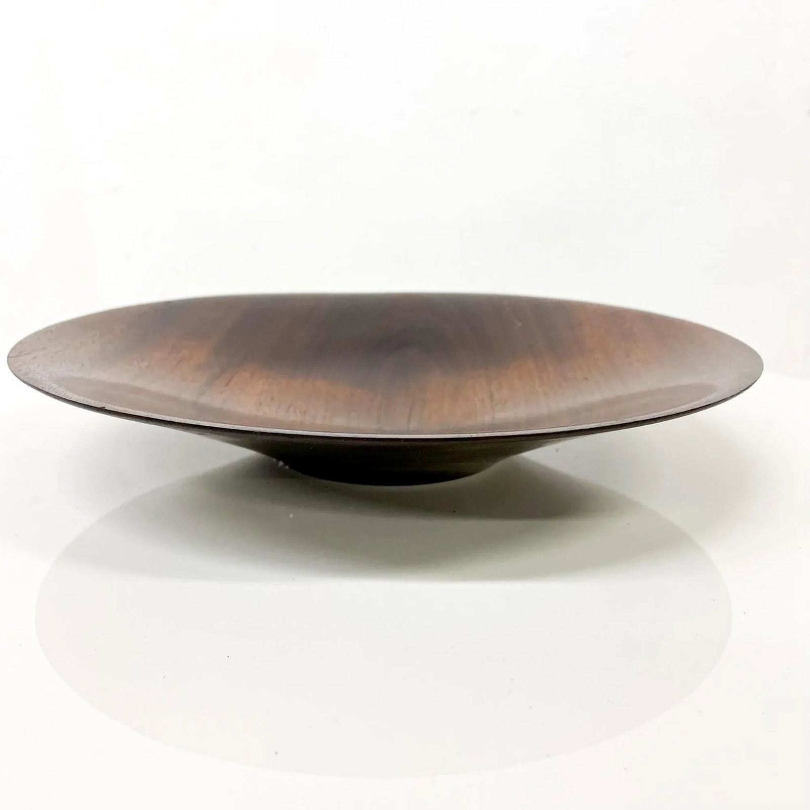 1960s Sculptural Art Plate Solid Walnut Wood Nakashima Era Signed - 3