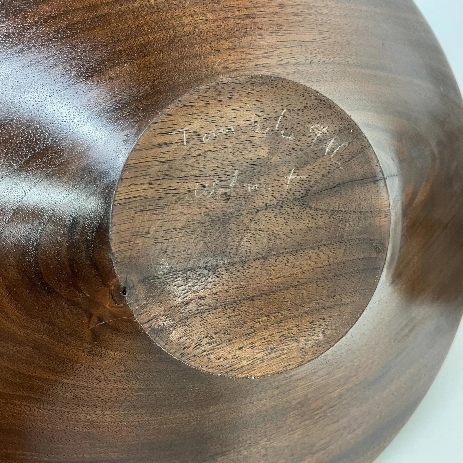 1960s Sculptural Art Plate Solid Walnut Wood Nakashima Era Signed - 5