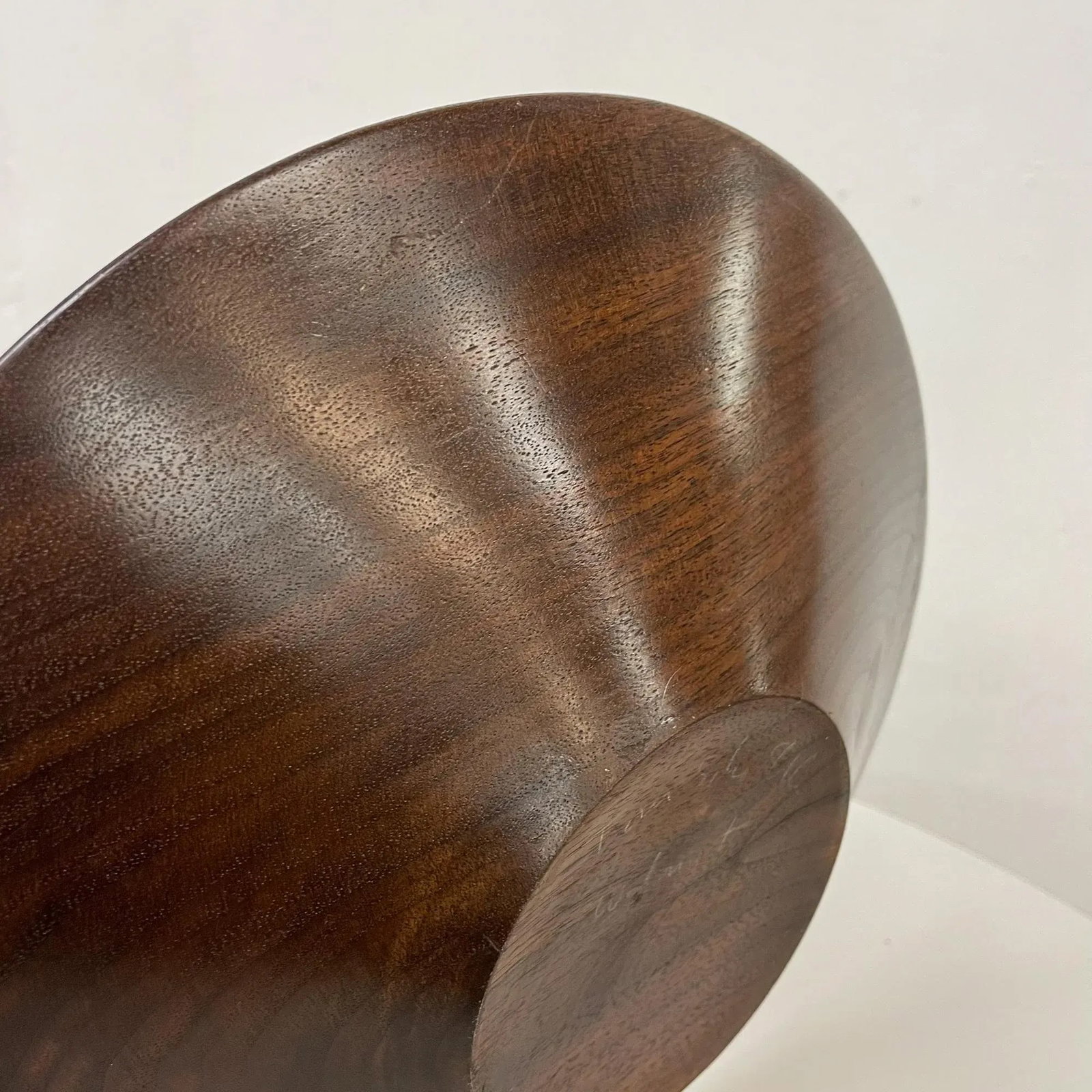 1960s Sculptural Art Plate Solid Walnut Wood Nakashima Era Signed - 6