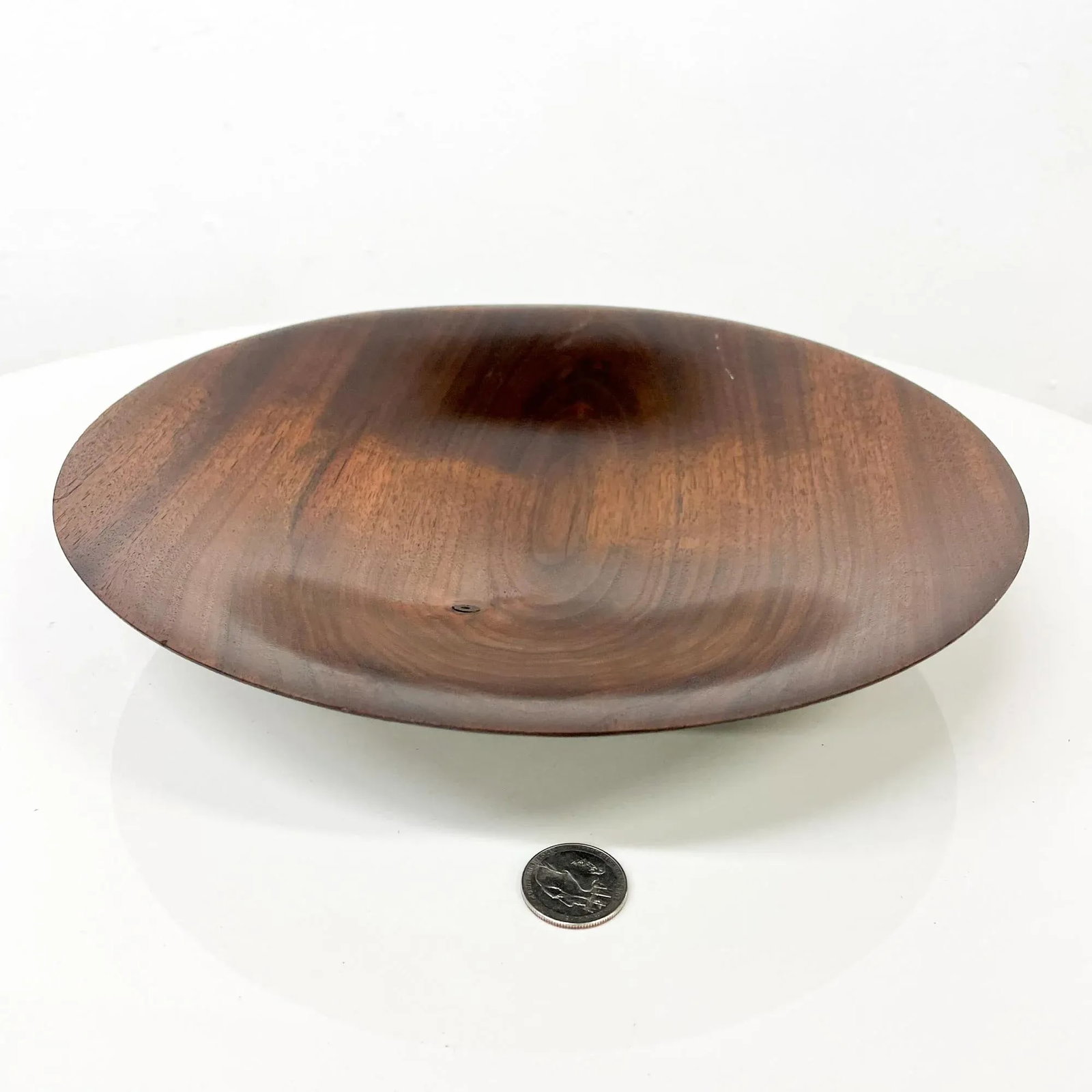 1960s Sculptural Art Plate Solid Walnut Wood Nakashima Era Signed - 8