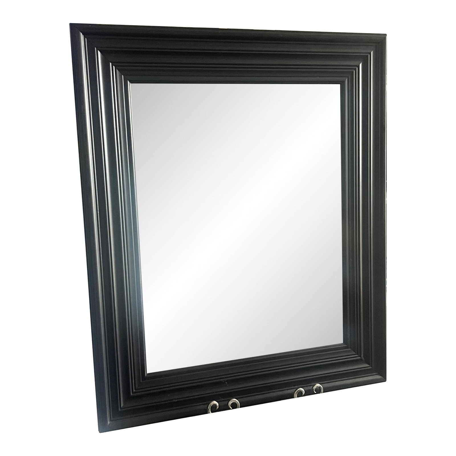 1970s Black Lacquer Beveled Wall Mirror - Mid-Century Modern (1 of 8)