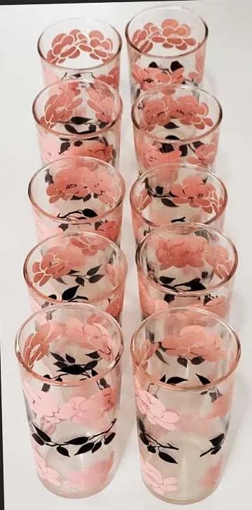 Retro Hazel Atlas Pink and Black Pitcher & Glassware Set - Set of 11 - 5