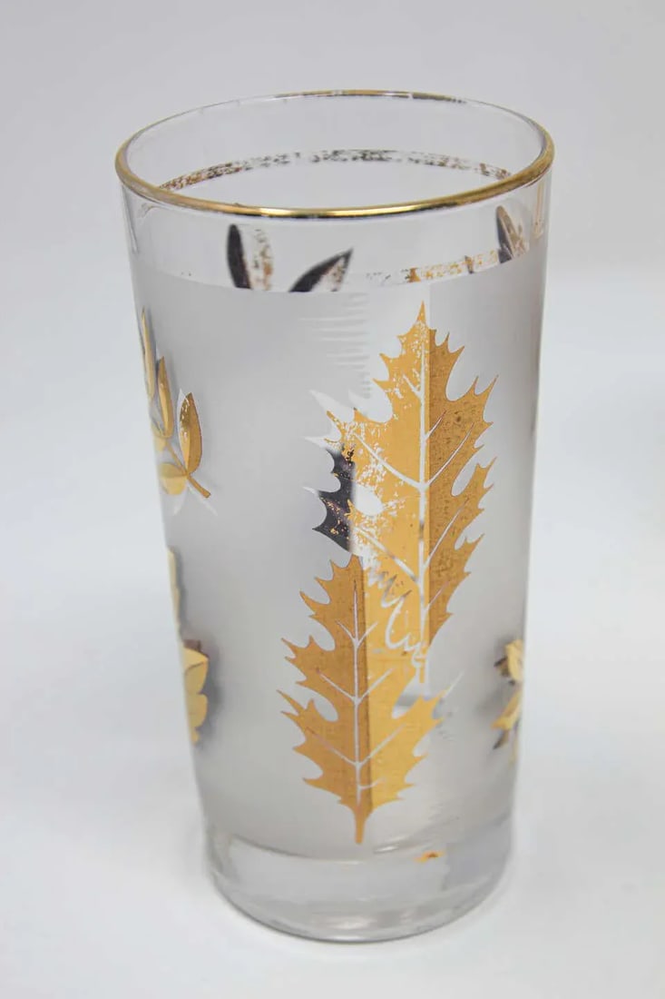Vintage Midcentury Libbey Highball Frosted and Gold Glasses - Set of 8 - 11