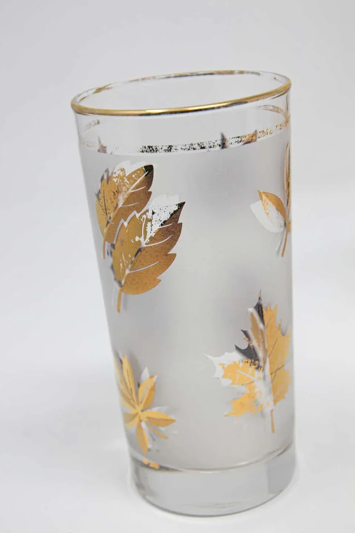 Vintage Midcentury Libbey Highball Frosted and Gold Glasses - Set of 8 - 2