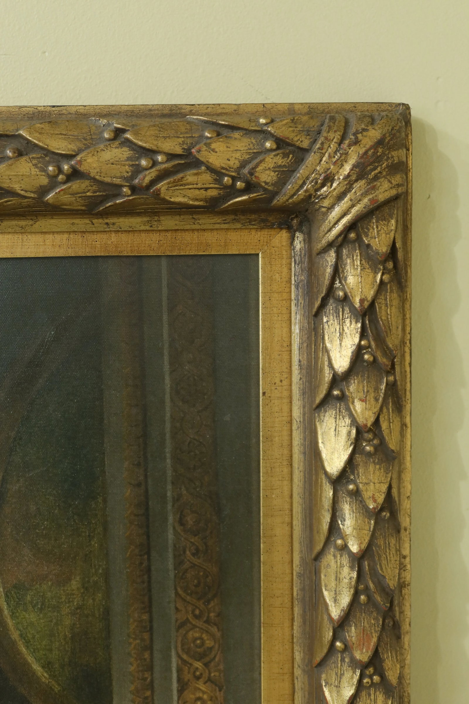 Framed French Oil Painting on Canvas Woman in Dressing Mirror - 4