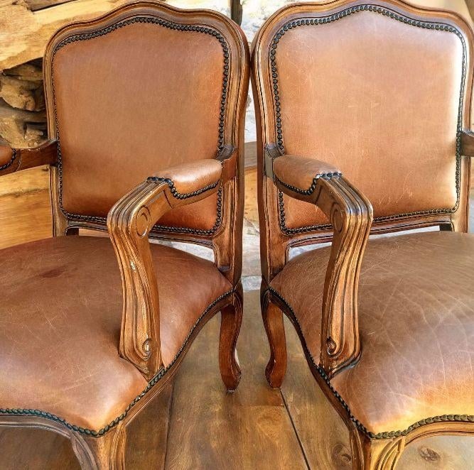 Classic Pair of Louis XV Style Armchairs - 5