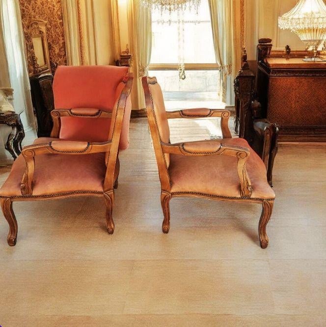 Classic Pair of Louis XV Style Armchairs - 8