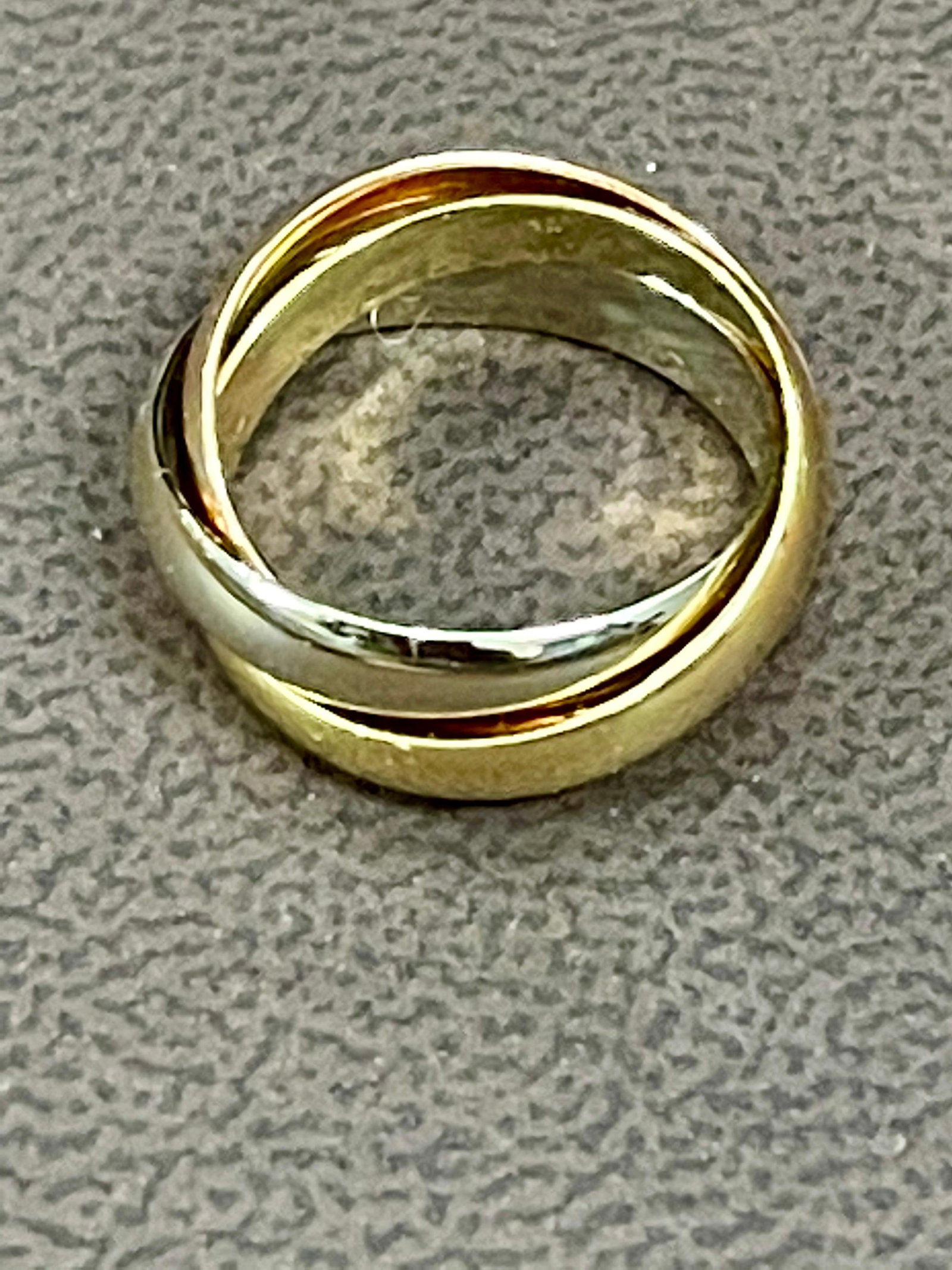 Cartier Trinity Tri-Color White, Yellow Rose, 18 Karat Gold Rolling Rings - 10