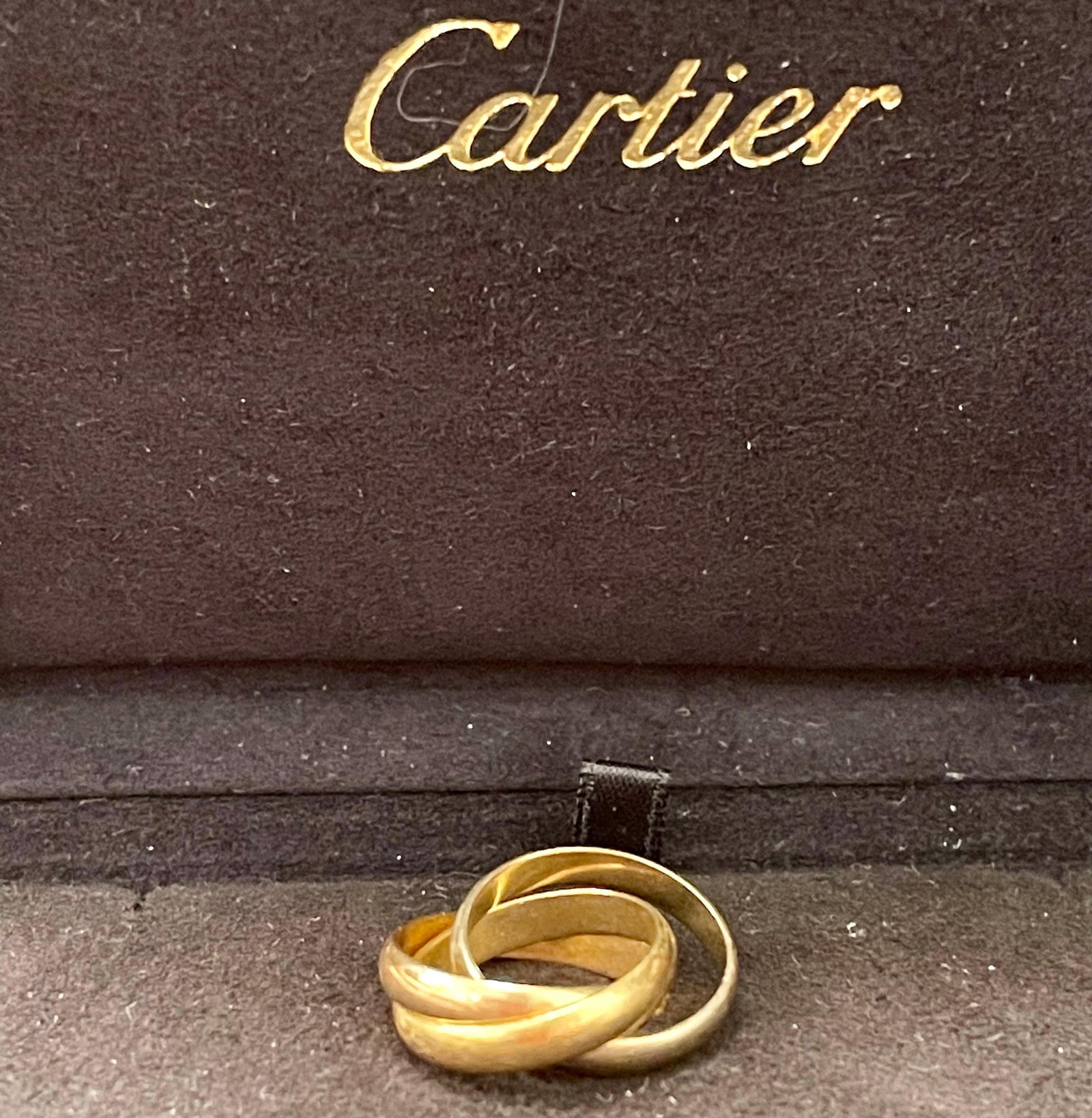 Cartier Trinity Tri-Color White, Yellow Rose, 18 Karat Gold Rolling Rings - 14