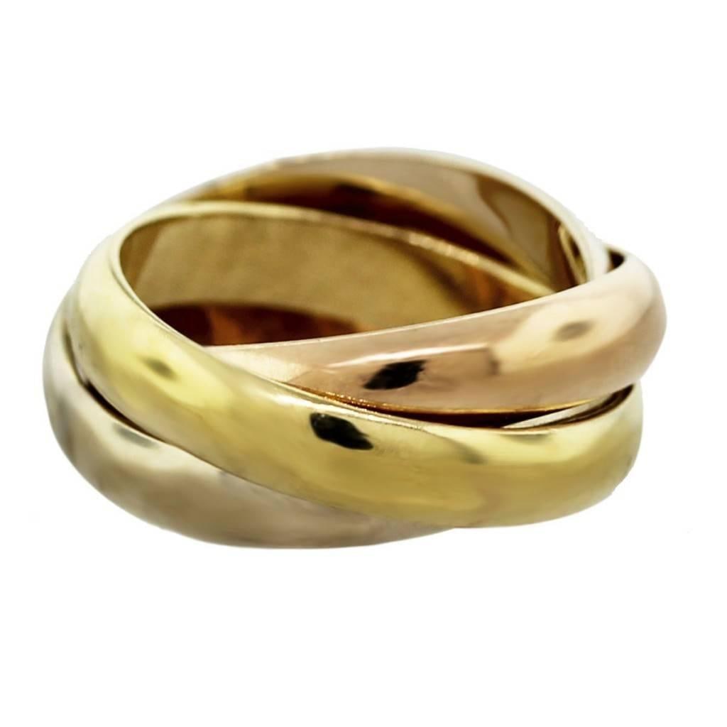 Cartier Trinity Tri-Color White, Yellow Rose, 18 Karat Gold Rolling Rings - 16