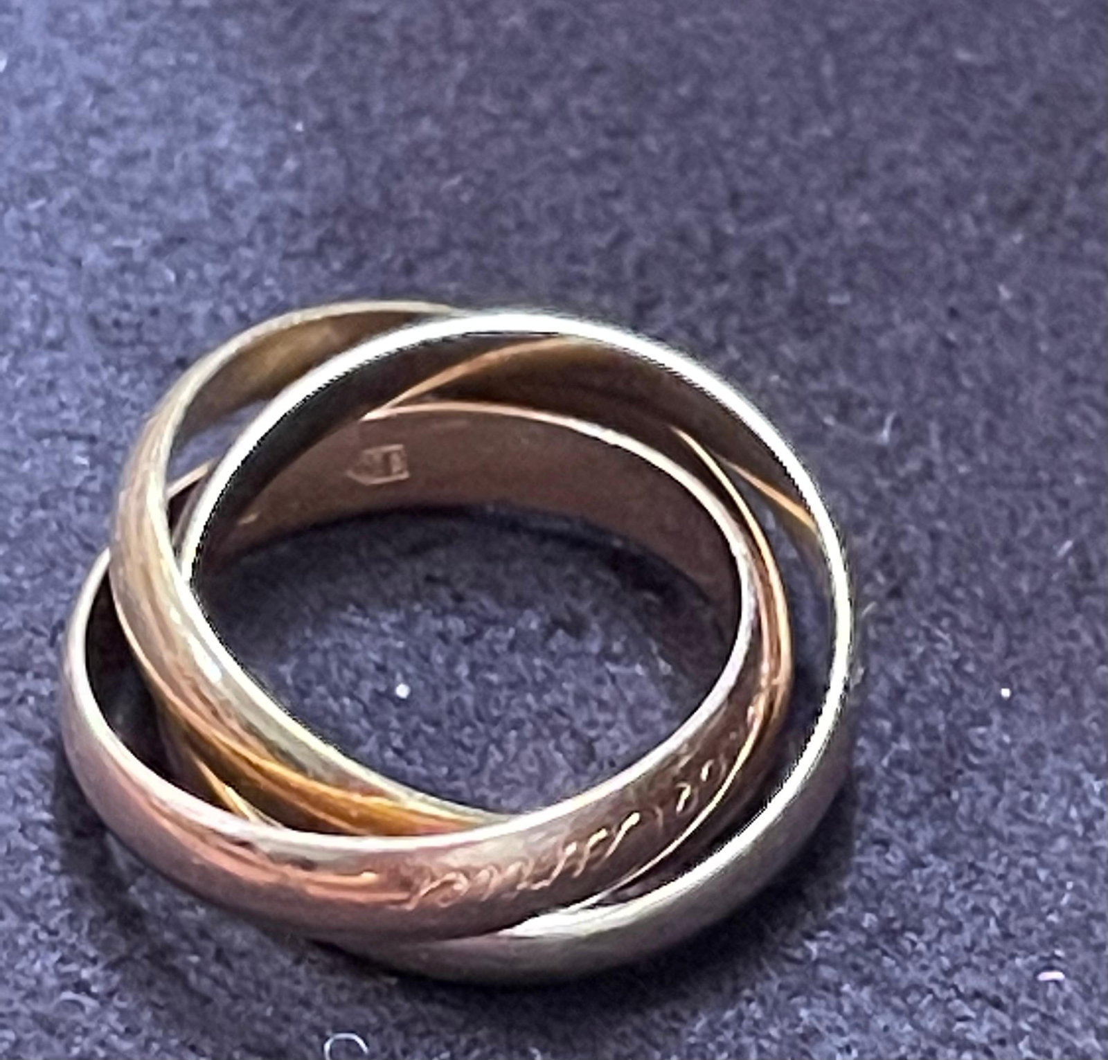 Cartier Trinity Tri-Color White, Yellow Rose, 18 Karat Gold Rolling Rings - 8