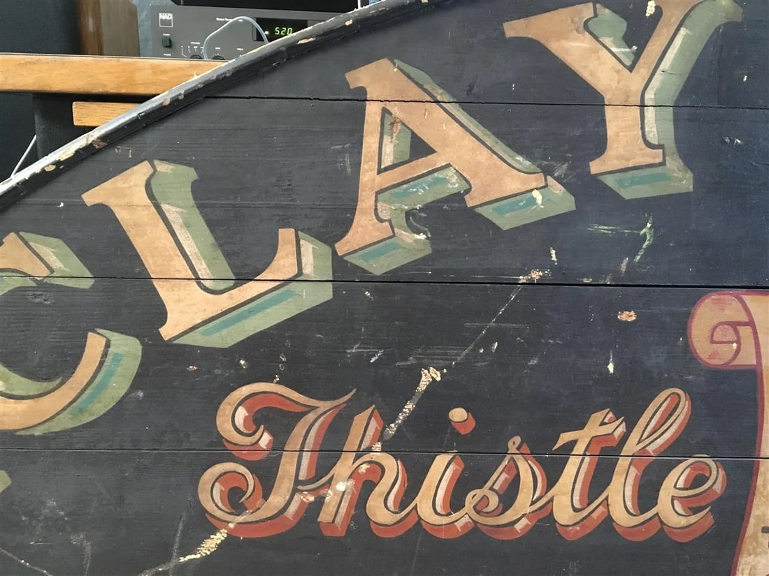 Antique Hand-Painted Brewery Sign - Maclay & Co. LTD Thistle Brewery, Scotland, C. Late 19th / Early - 6