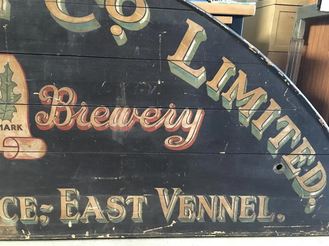 Antique Hand-Painted Brewery Sign - Maclay & Co. LTD Thistle Brewery, Scotland, C. Late 19th / Early - 7
