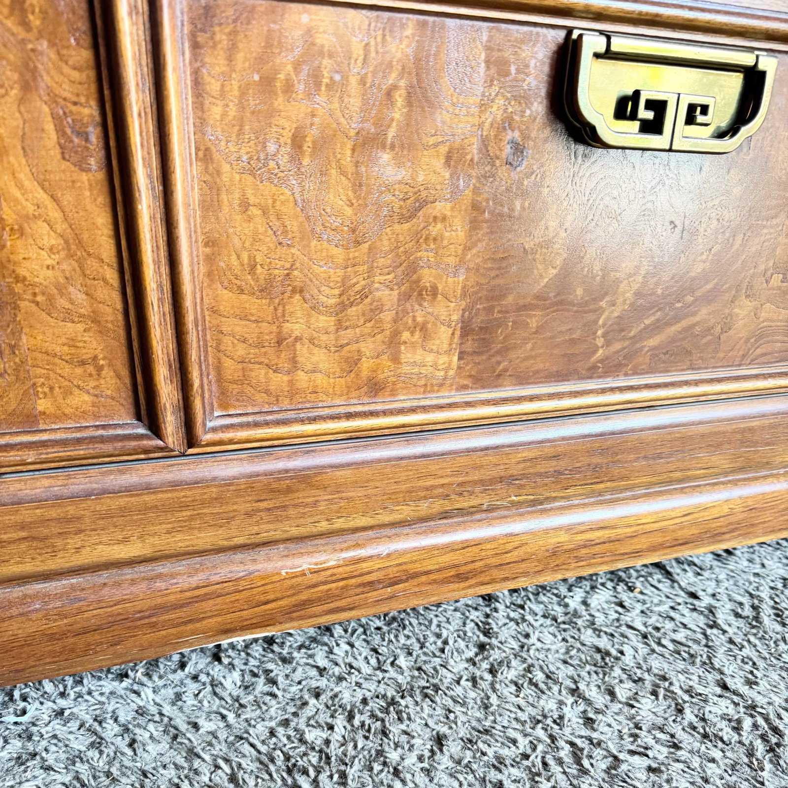 Vintage Chinoiserie Burl Wood Highboy by Thomasville - 10