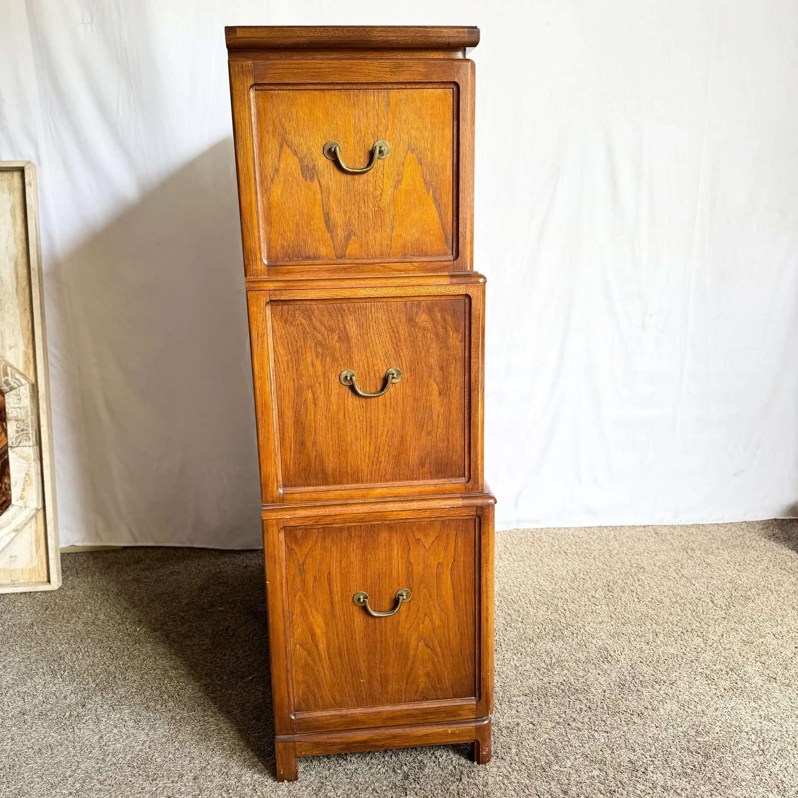 Vintage Chinoiserie Burl Wood Highboy by Thomasville - 6