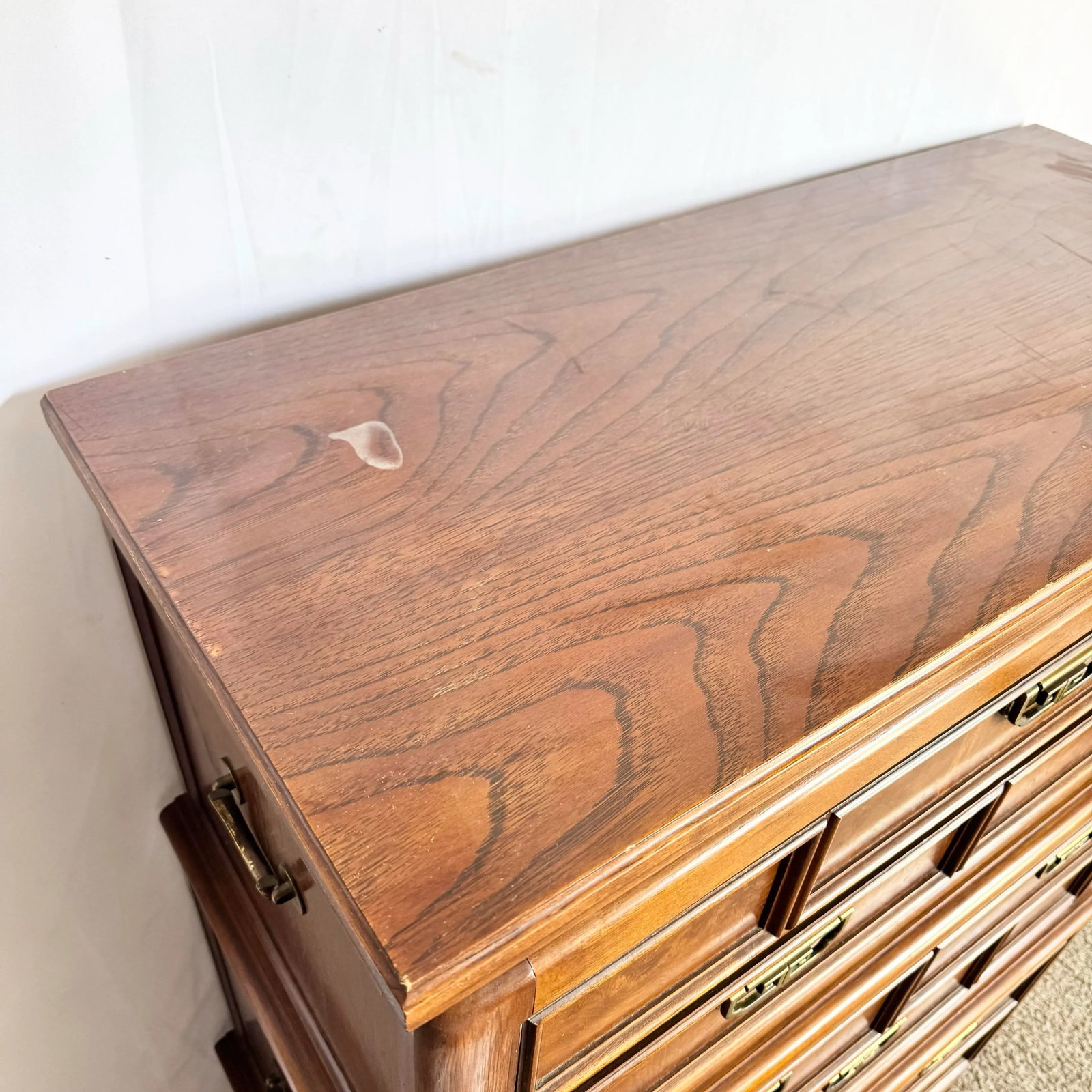 Vintage Chinoiserie Burl Wood Highboy by Thomasville - 7