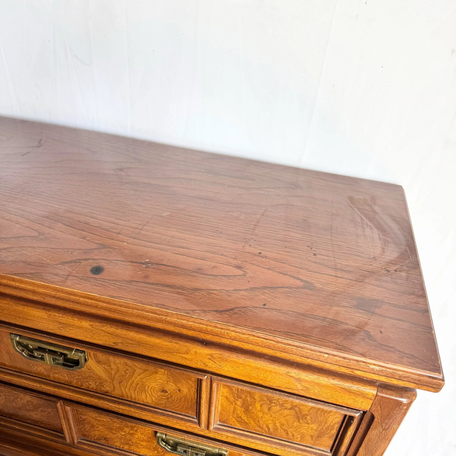 Vintage Chinoiserie Burl Wood Highboy by Thomasville - 9