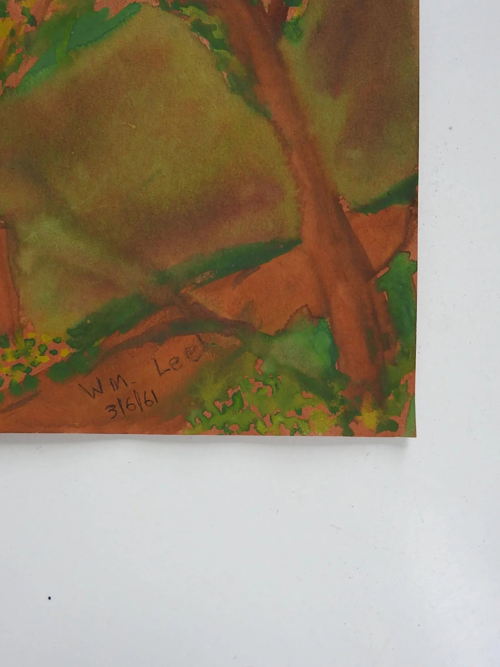 Vintage Rustic Landscape Gouache Paintng - 2