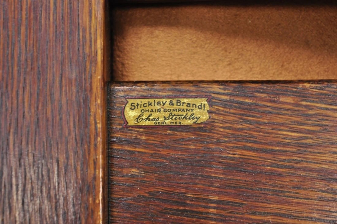 Antique Stickley & Brandt Mission Oak Arts & Crafts Arm Chair With Drop Seat - 3