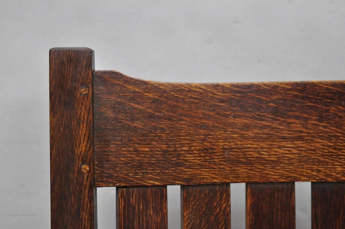 Antique Stickley & Brandt Mission Oak Arts & Crafts Arm Chair With Drop Seat - 5