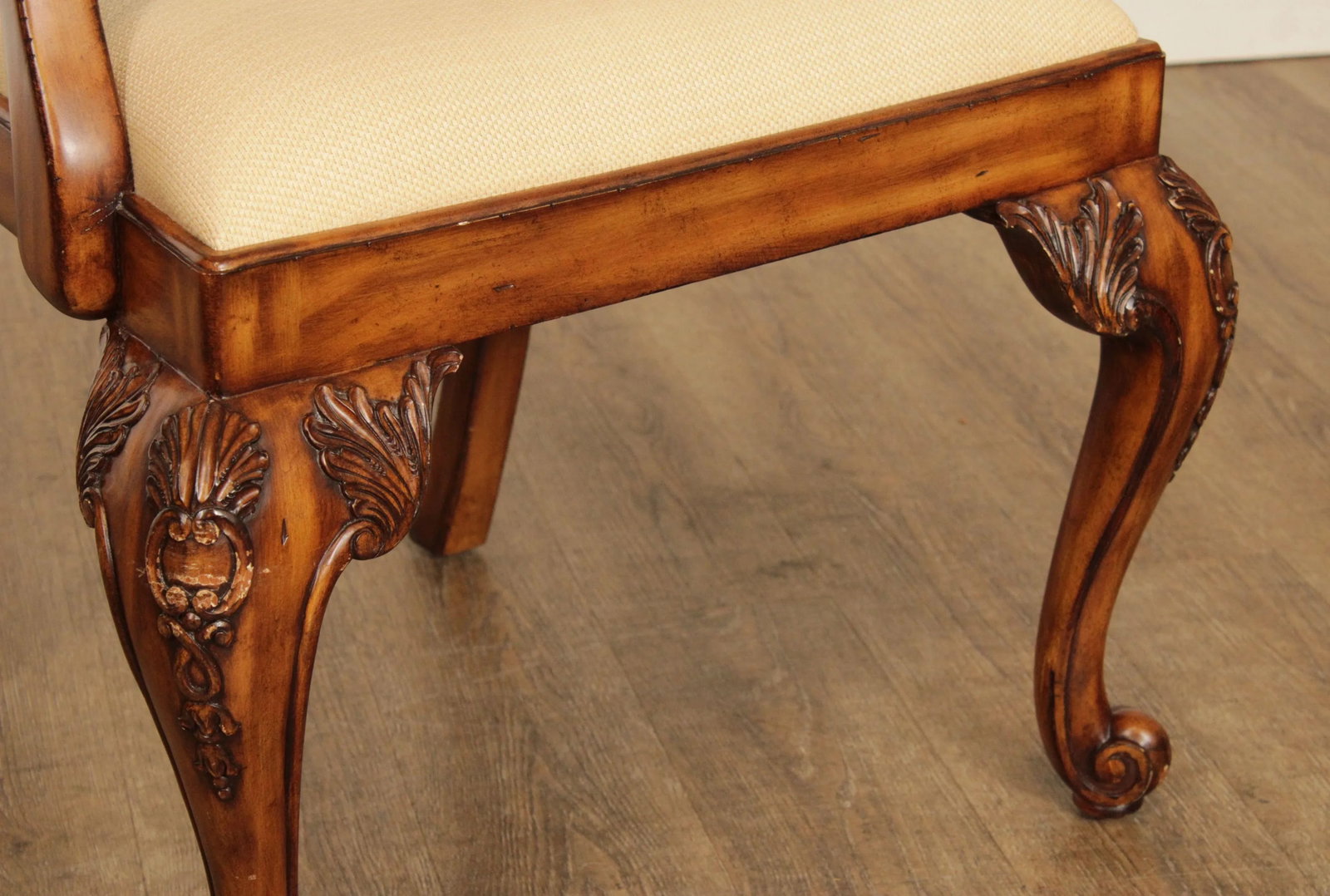 Maitland Smith Georgian Style Carved Mahogany Armchair - 10