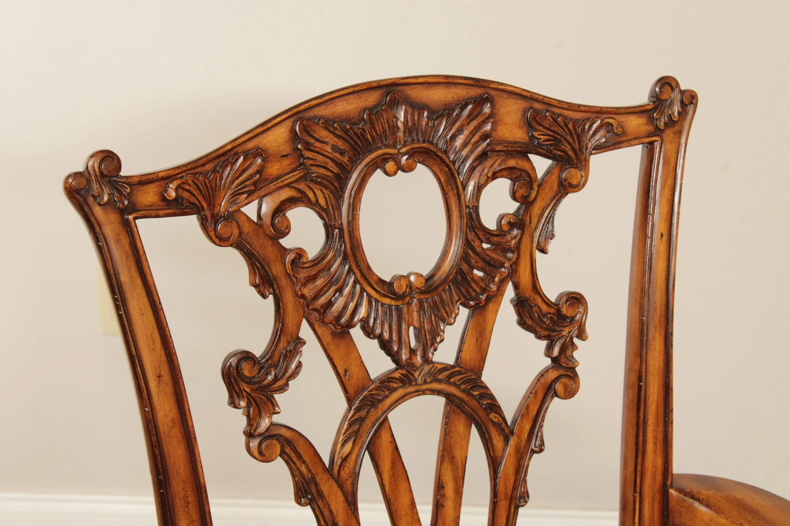 Maitland Smith Georgian Style Carved Mahogany Armchair - 5