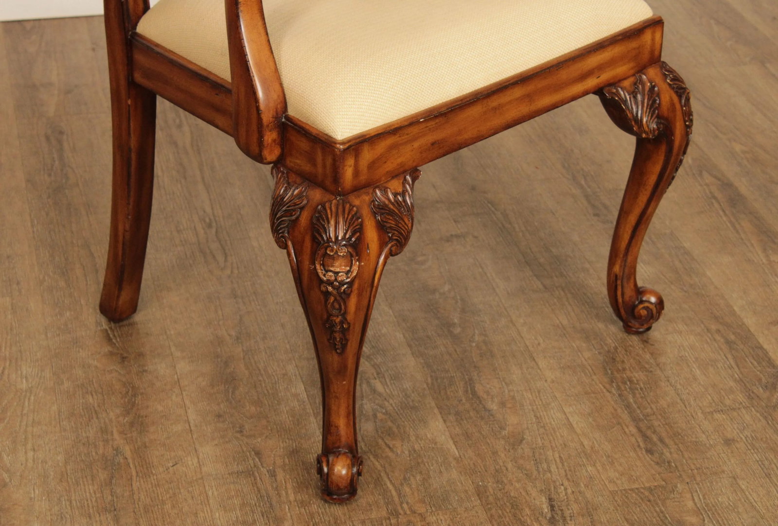 Maitland Smith Georgian Style Carved Mahogany Armchair - 6