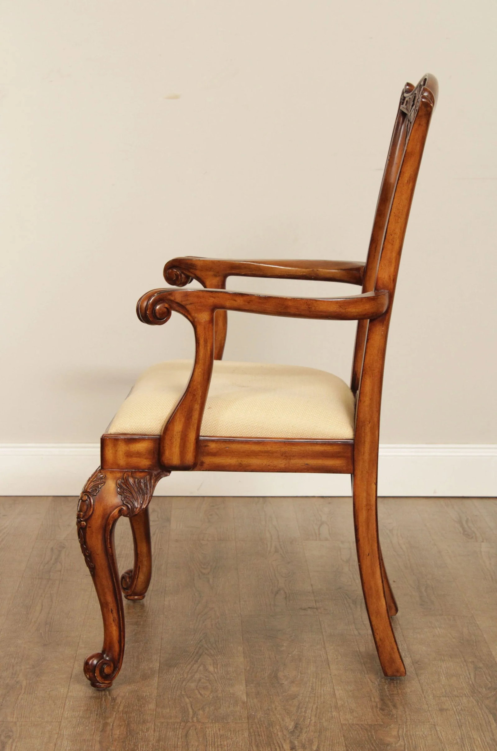 Maitland Smith Georgian Style Carved Mahogany Armchair - 7