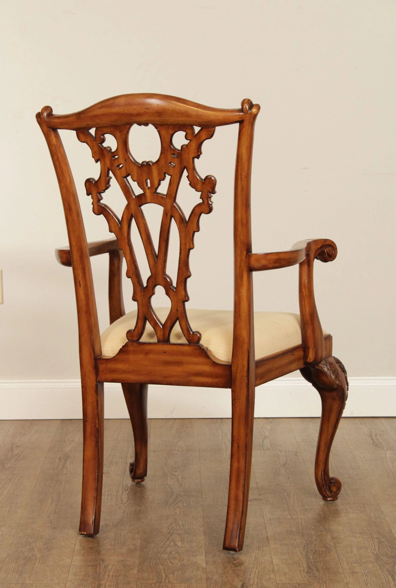 Maitland Smith Georgian Style Carved Mahogany Armchair - 8