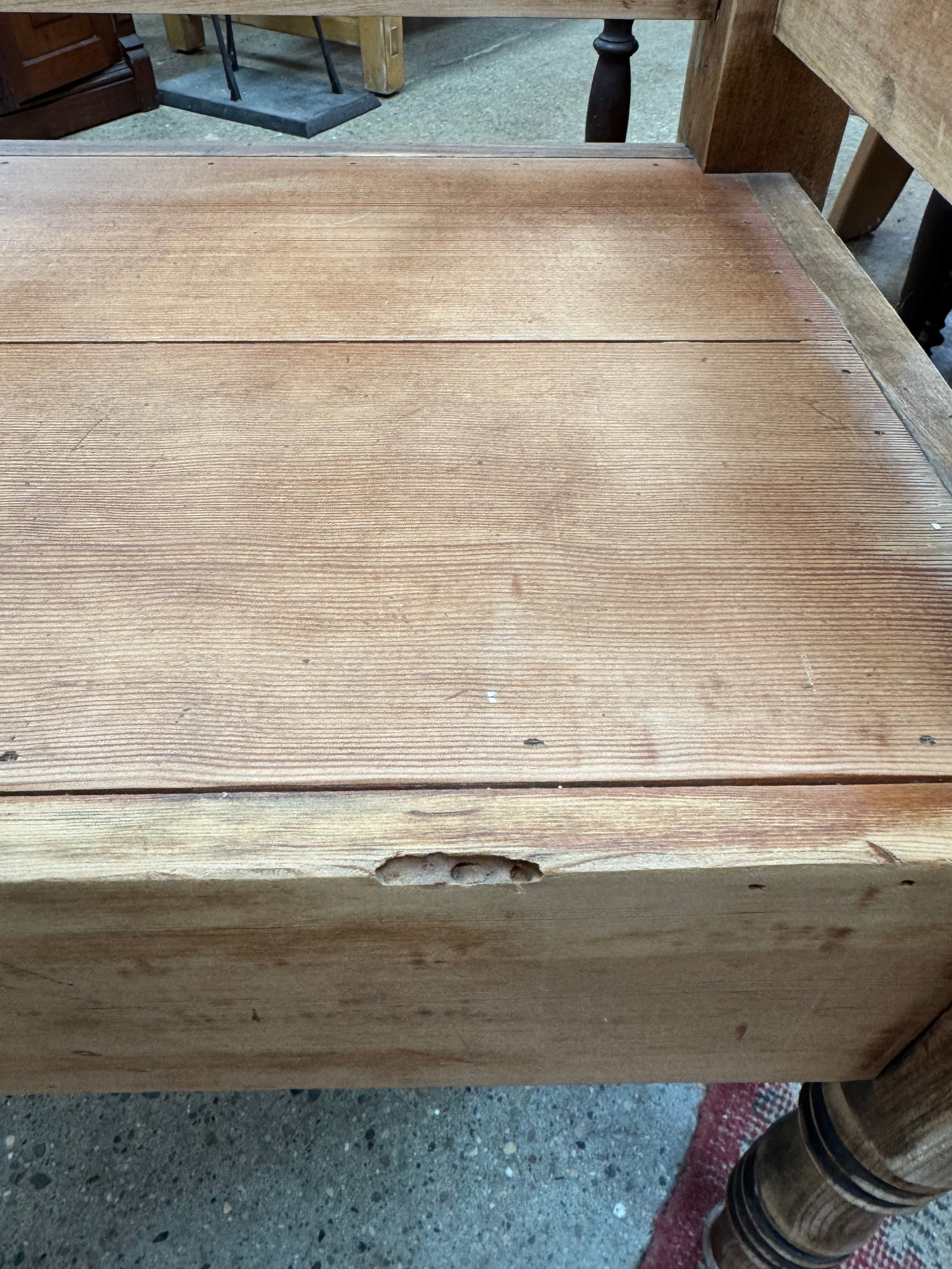 Early 20th Century Antique Pine Bench With Pillow - 10