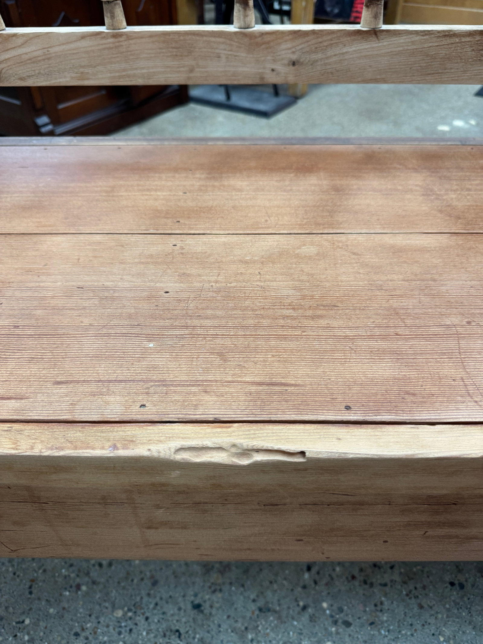 Early 20th Century Antique Pine Bench With Pillow - 11