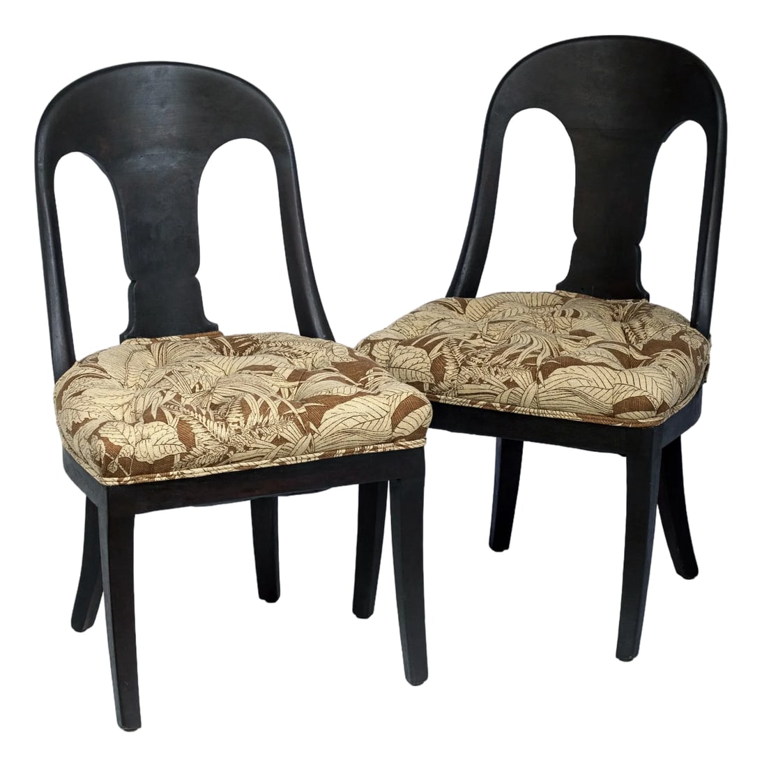 Antique Biedermeier Wood Chairs, Pair (1 of 8)