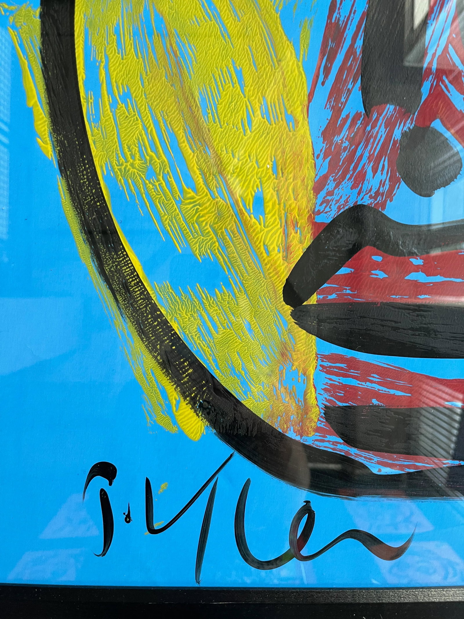 Contemporary Abstract Face Portrait Painting by Peter Keil, Framed - 3