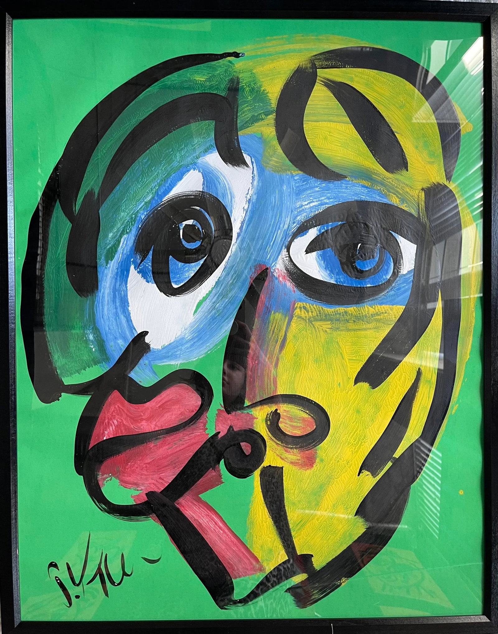 Contemporary Abstract Portrait Painting by Peter Keil, Framed - 4