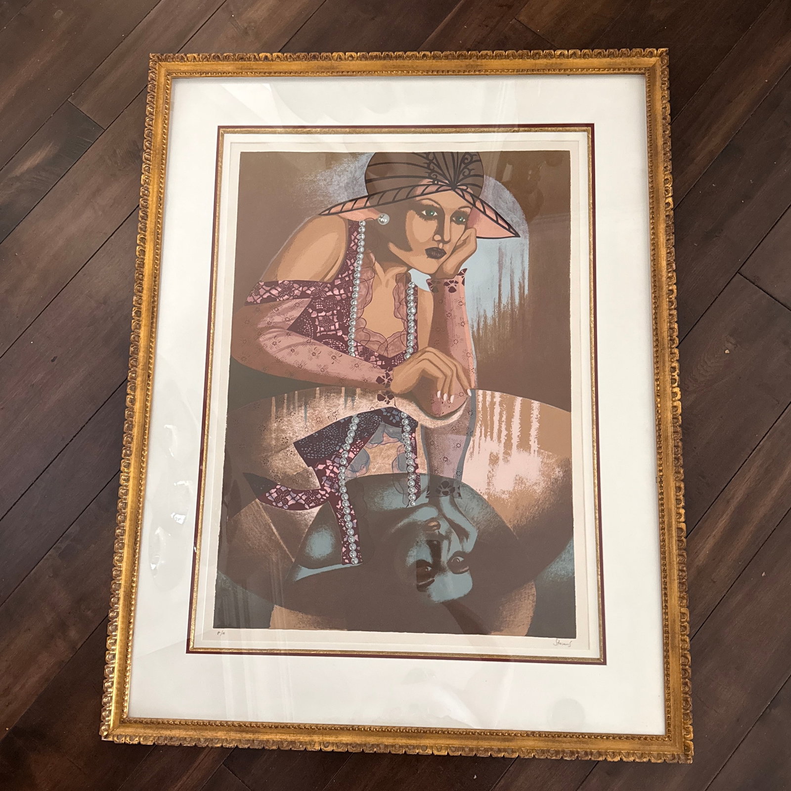 1970s Isaac Stavans Art Deco Woman Signed Lithograph - 2