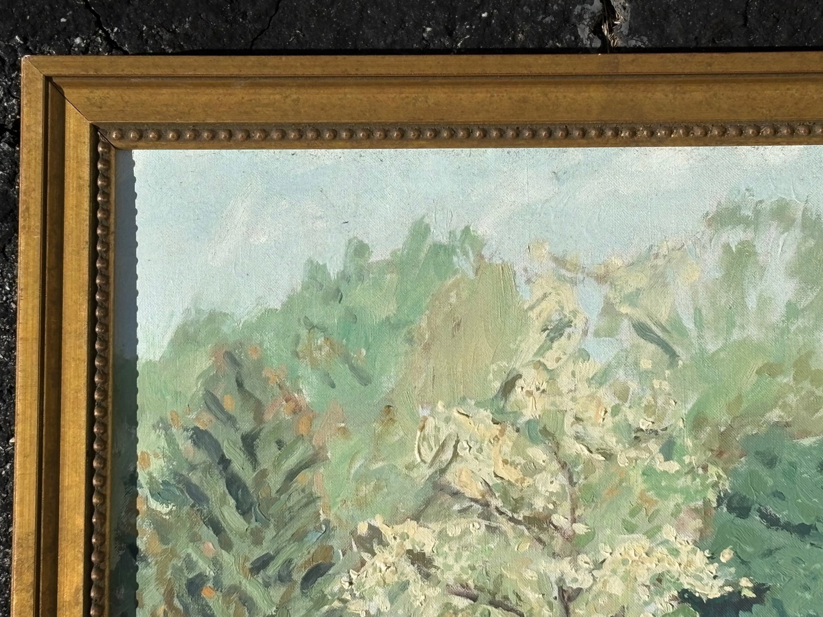 Mid 20th C. Original Oil on Canvas - Estate Landscape Scene - 7