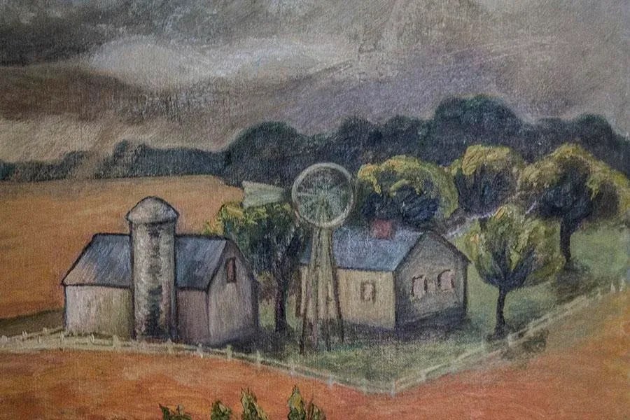 Oil Painting Farm House Scene - Signed Showalter - 2