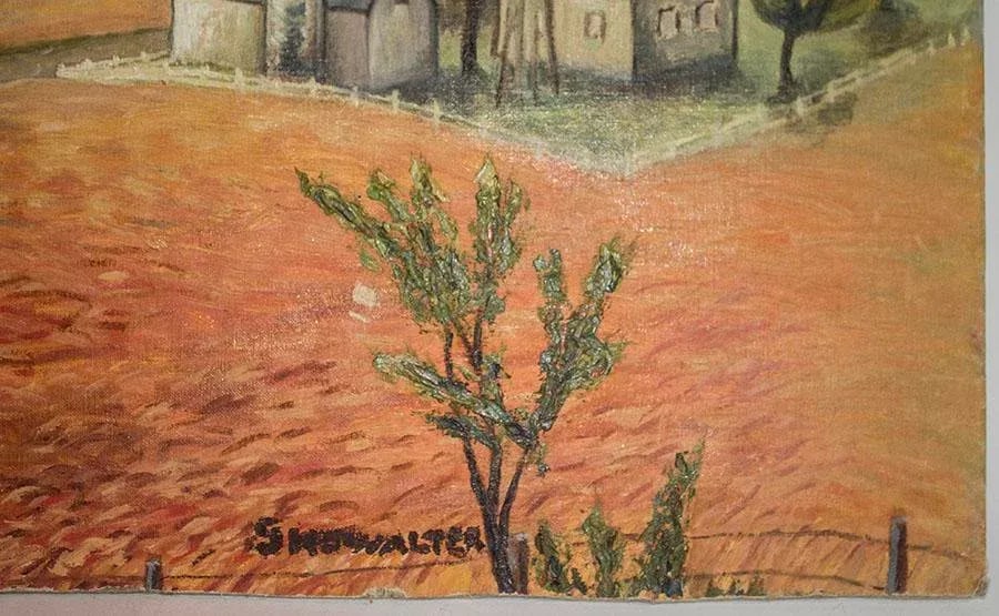 Oil Painting Farm House Scene - Signed Showalter - 3