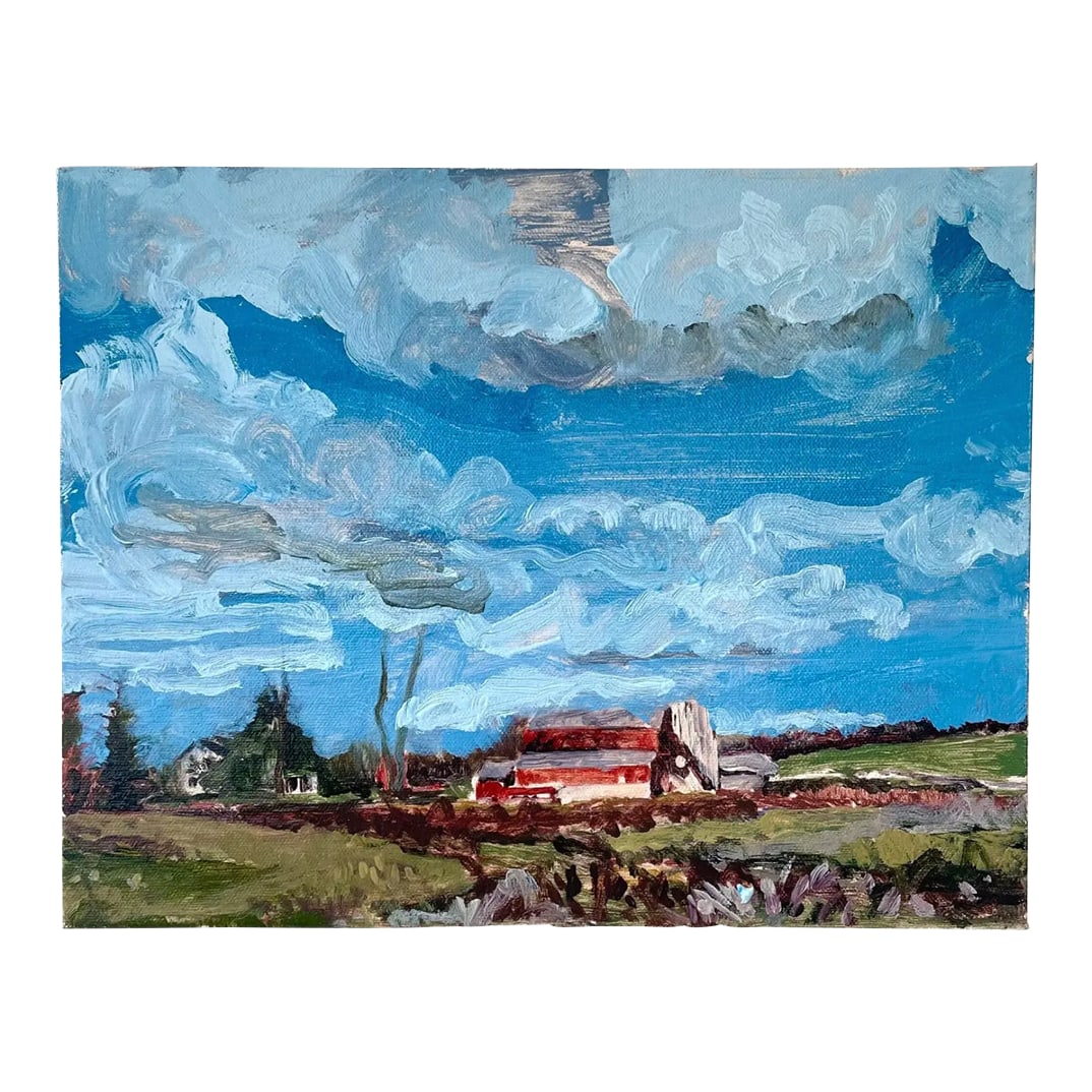 Farmhouse Landscape Oil Painting on Canvas by Hans Petrich - Signed: Lovely farm house landscape painting. Oil on canvas Signed by Hans Petrich Dimensions 14''W * 1.5''D * 11''H Condition: Imperfections: No Imperfections Condition Notes: Good condition Origin: United