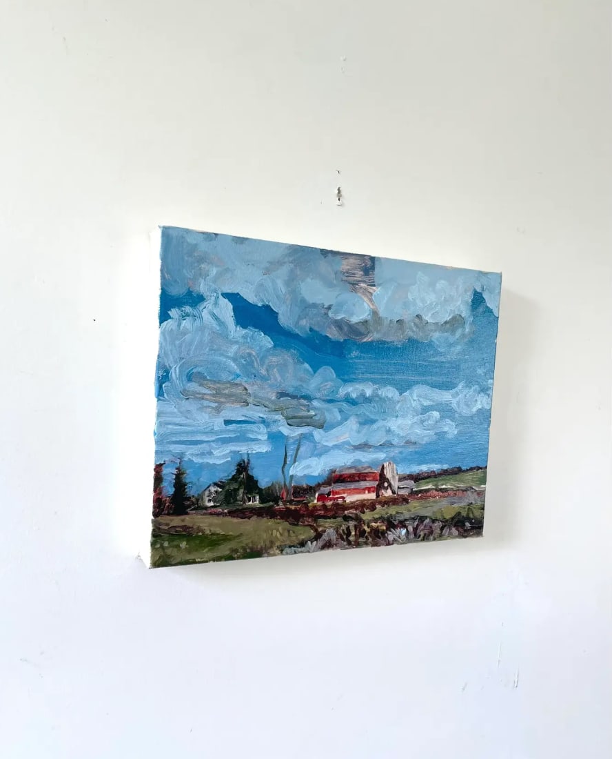 Farmhouse Landscape Oil Painting on Canvas by Hans Petrich - Signed - 2
