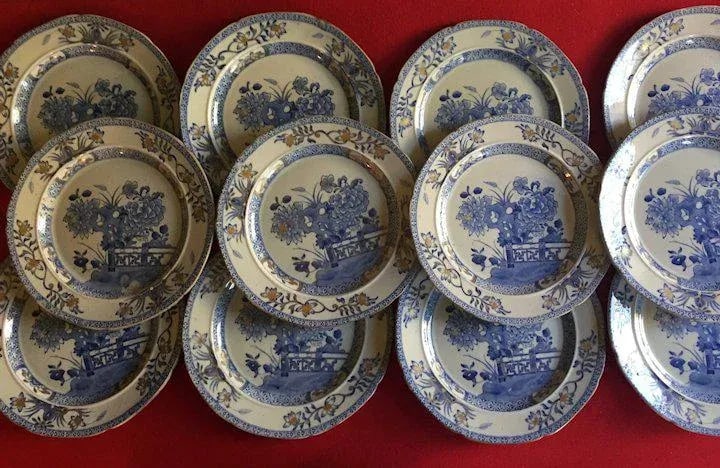 Antique Early 19th Century Mason's Patent Ironstone China Dinner Plates- Set of 12 - 11