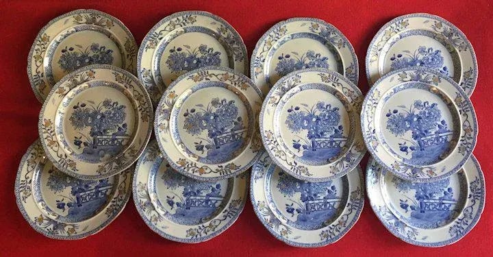 Antique Early 19th Century Mason's Patent Ironstone China Dinner Plates- Set of 12 - 2