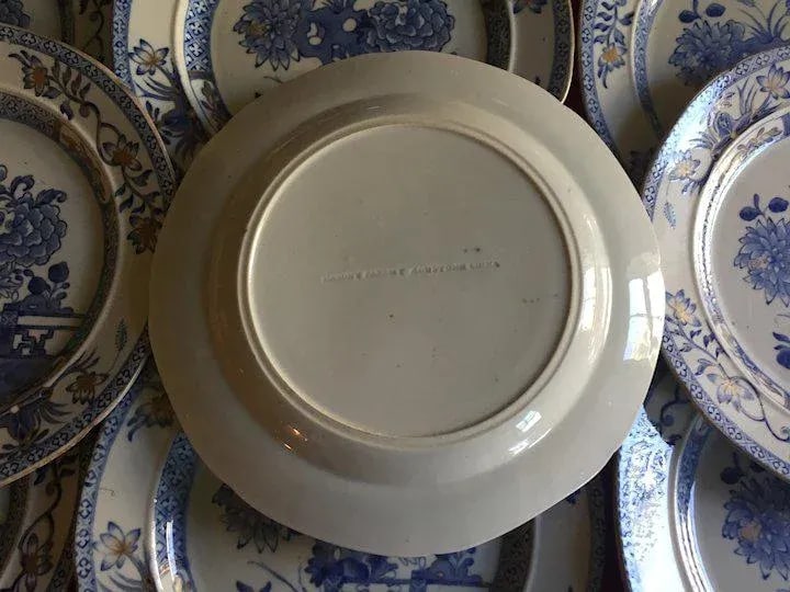 Antique Early 19th Century Mason's Patent Ironstone China Dinner Plates- Set of 12 - 7