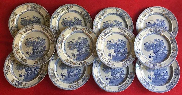 Antique Early 19th Century Mason's Patent Ironstone China Dinner Plates- Set of 12 - 8