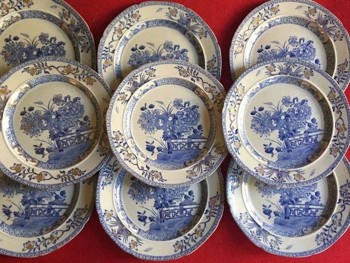 Antique Early 19th Century Mason's Patent Ironstone China Dinner Plates- Set of 12 - 9